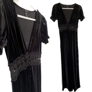 Velvet maxi dress